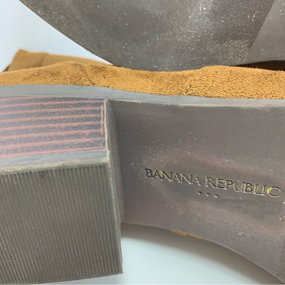 Banana Republic Faux Suede Dark Brown Bootie Size 8.5 Ankle Western Bootie - Picture 11 of 13